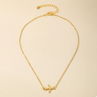 18K Gold-Plated Airplane Necklace