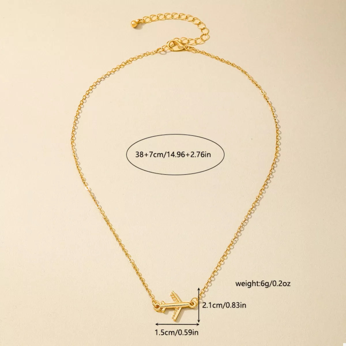 18K Gold-Plated Airplane Necklace