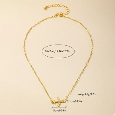 18K Gold-Plated Airplane Necklace