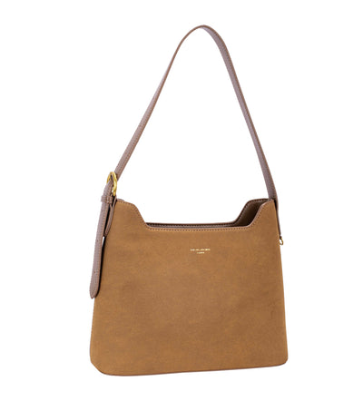 David Jones Two Tone Leather Shoulder Bag with Adjustable Strap