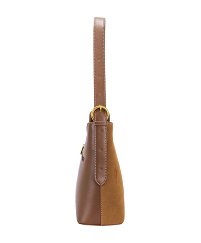 David Jones Two Tone Leather Shoulder Bag with Adjustable Strap