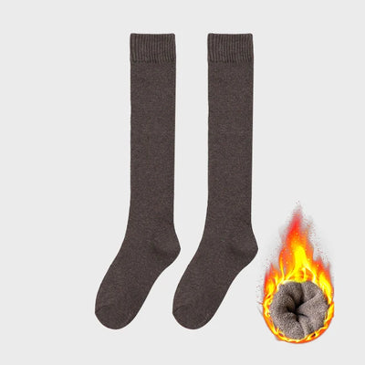 Socks women's Winter Warm Long Stockings Thick Thermal Cotton Terry Solid Harajuku Breathable Thicken Casual Knee High Socks