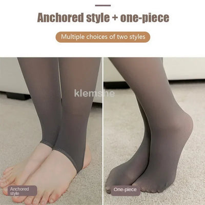 Cosplay Tights Winter Warm Leggings Mesh Stockings Sexy Slim Translucent Pantyhose Nylon High Waist Elastic Thick Sock Pants