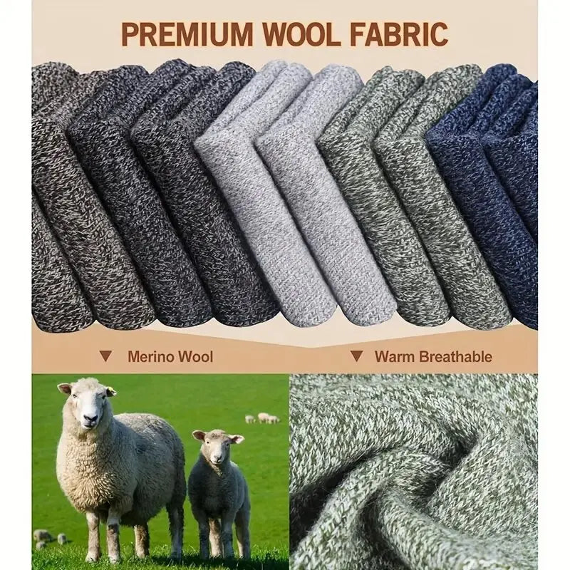 3 Pairs Winter Warm Thick Towel bottom Man Socks Wool Socks Slipper 39-44