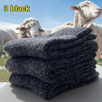 3 Pairs Winter Warm Thick Towel bottom Man Socks Wool Socks Slipper 39-44