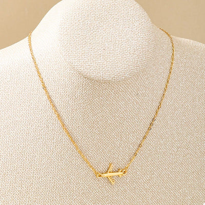 18K Gold-Plated Airplane Necklace